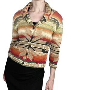 Ralph Lauren denim & supply Aztec cotton cardigan blazer small
